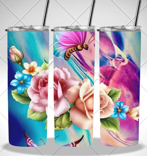 Roses and Butterflies sublimation print