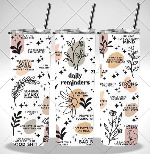 Daily reminders sublimation print