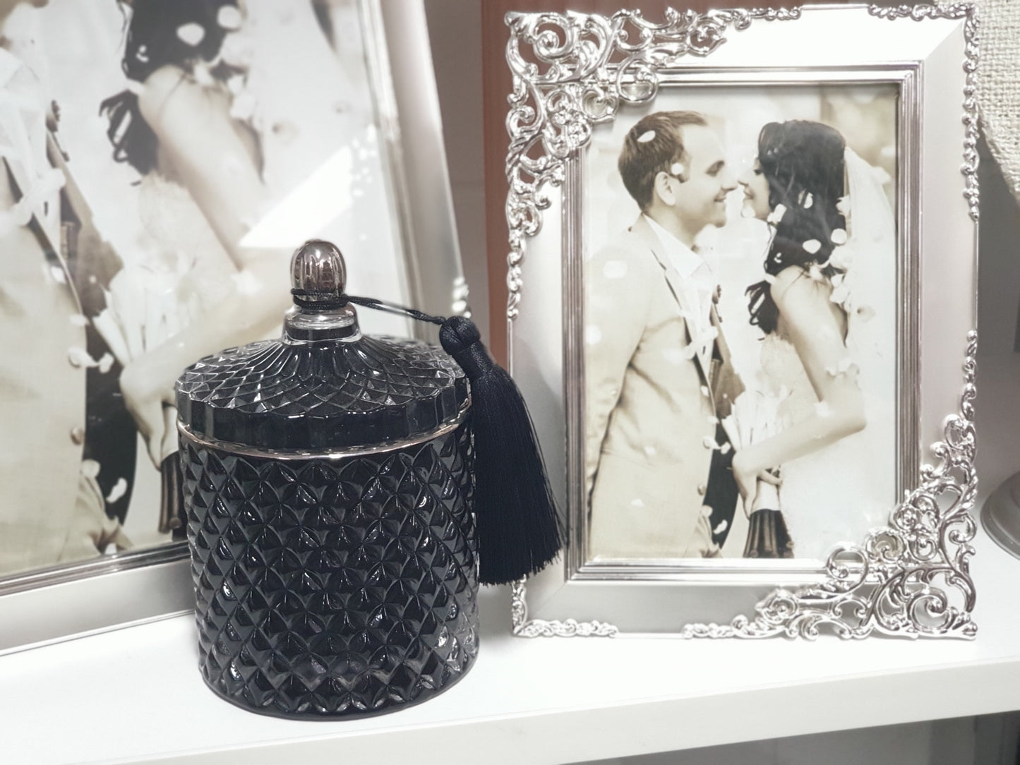 ROYAL BLACK WITH SILVER CANDLE SMALL