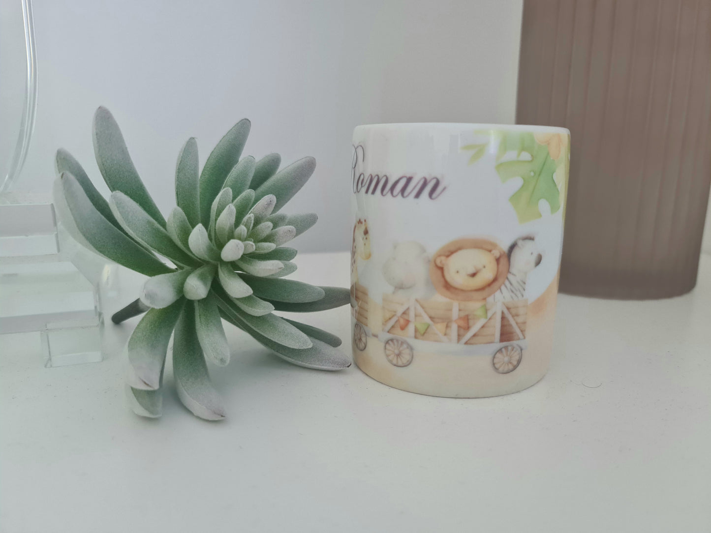 PERSONALISED WOODLANDS BLUE MONEYBOX