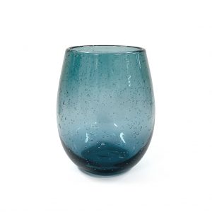 VINTAGE BLUE BUBBLE CANDLE JAR