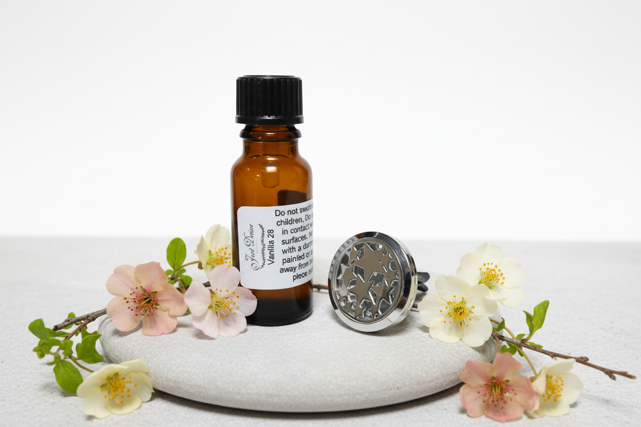 SILVER STAR CAR DIFFUSER WITH 10ML FRAGRANCE OIL DROPPER