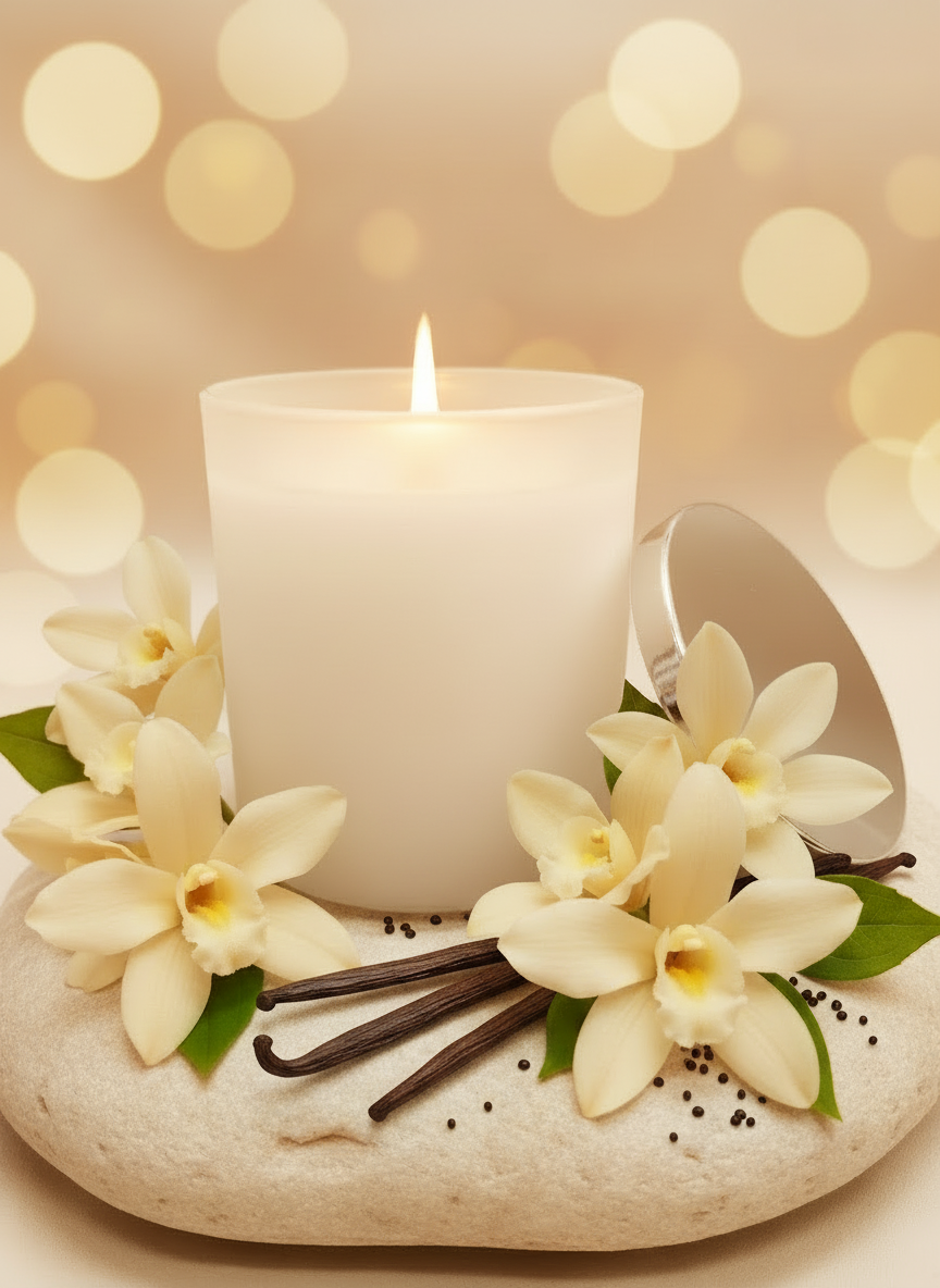 CAMBRIDGE WHITE CANDLE LARGE - VANILLA