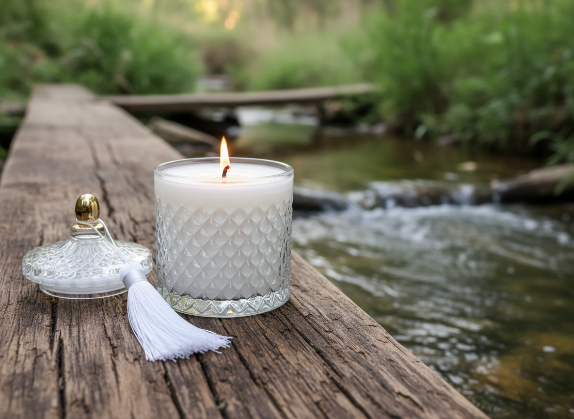 ROYAL WHITE WITH SILVER CANDLE LARGE