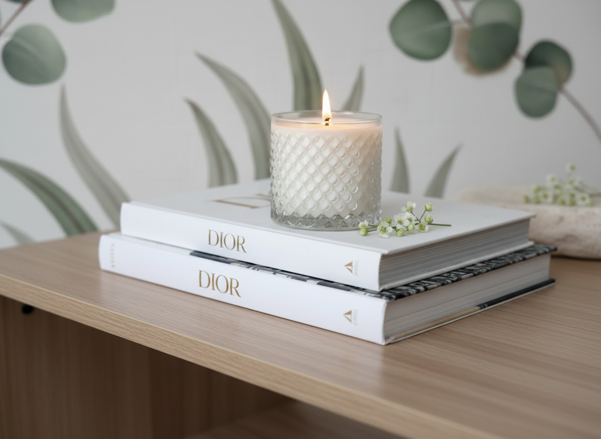 ROYAL WHITE WITH SILVER CANDLE LARGE