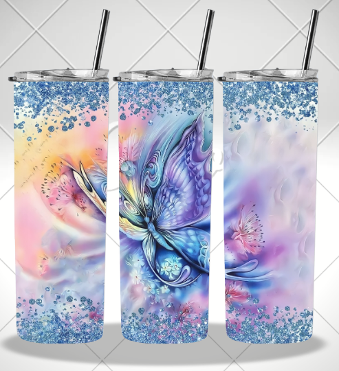 BUTTERFLY DOUBLE WALLED TUMBLER/DRINK BOTTLE