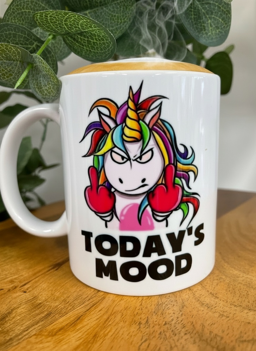 UNICORN TODAYS MOOD COFFEE MUG