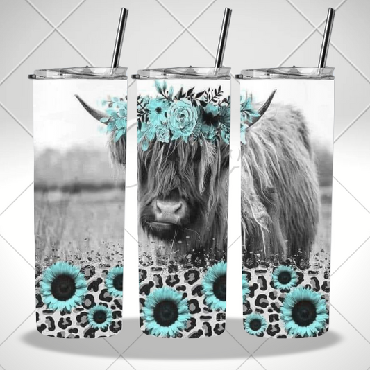 Cows Teal sublimation print