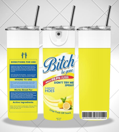 BITCH YELLOW DOUBLE WALLED TUMBLER/DRINK BOTTLE