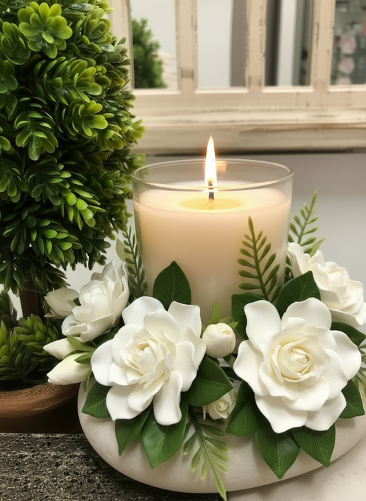 CAMBRIDGE CLEAR CANDLE LARGE - GARDENIA
