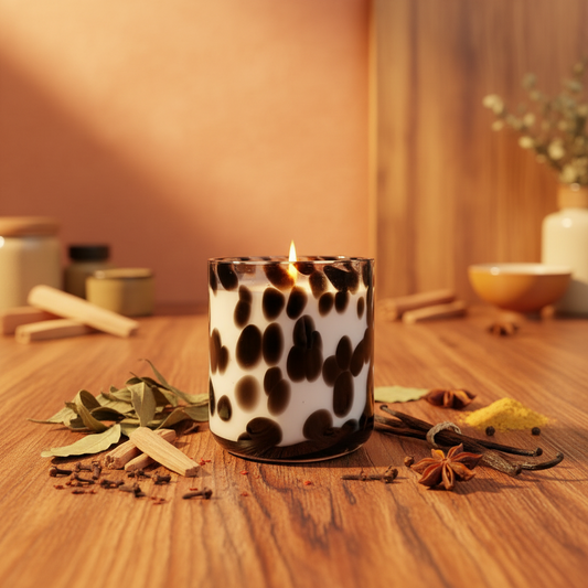 VOGUE CHEETAH CANDLE LARGE - SANDALWOOD