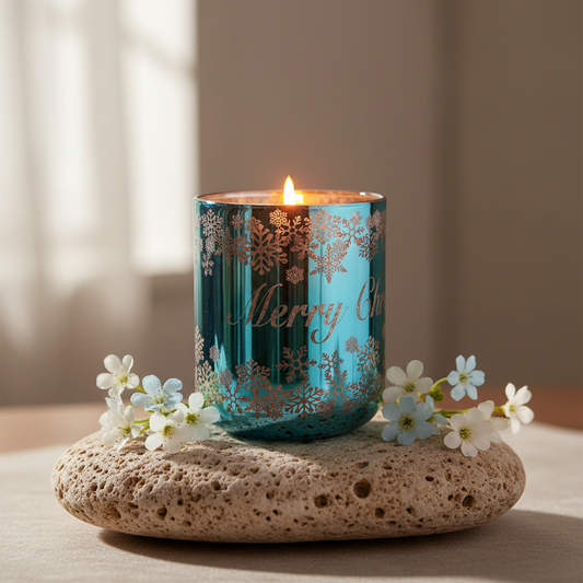 CHRISTMAS VOGUE CANDLE BLUE/ROSE GOLD