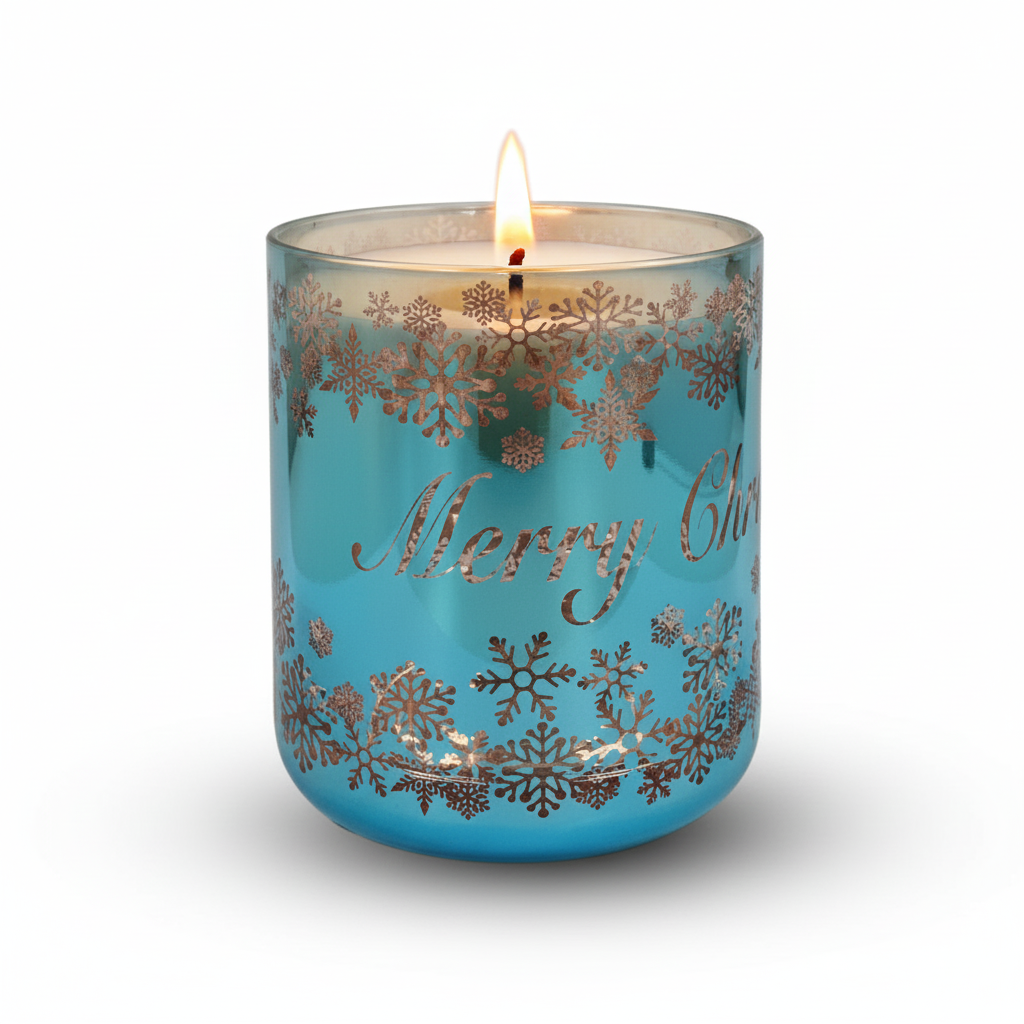 CHRISTMAS VOGUE CANDLE BLUE/ROSE GOLD