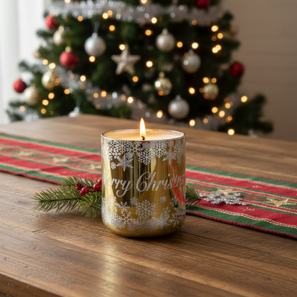 CHRISTMAS VOGUE CANDLE GOLD/SILVER