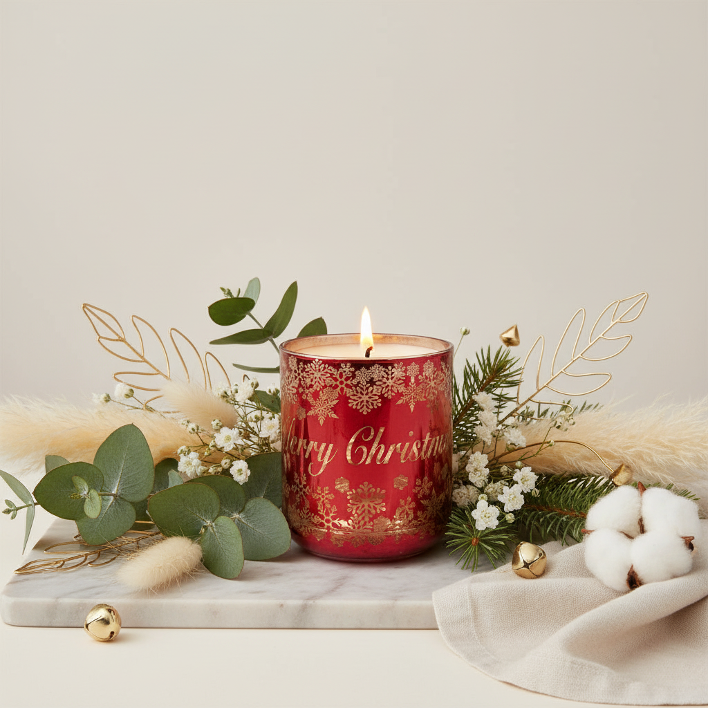 CHRISTMAS VOGUE CANDLE RED/ROSE GOLD