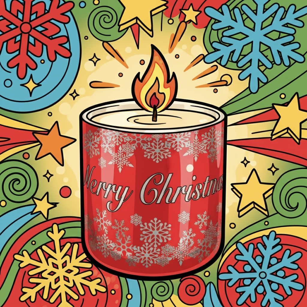CHRISTMAS VOGUE CANDLE RED/SILVER