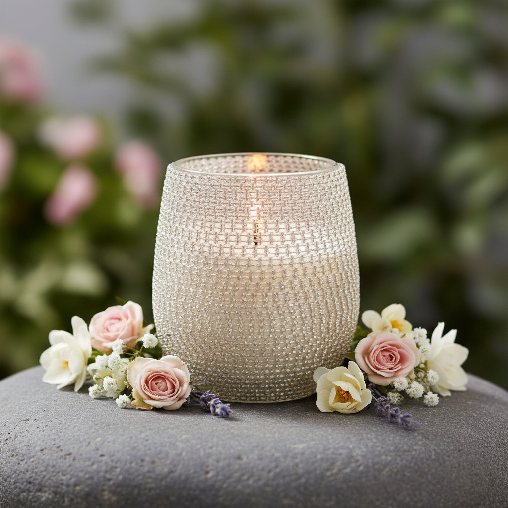 RENEE  SILVER BLING CANDLE SMALL