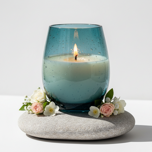 VINTAGE BUBBLE BLUE CANDLE