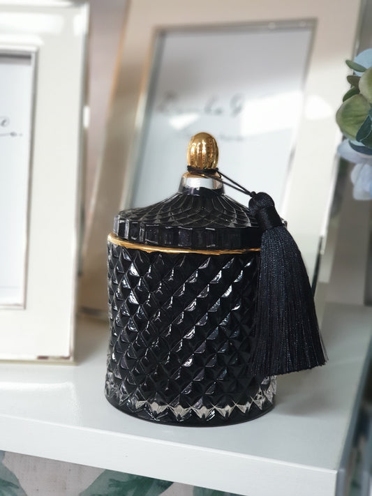 ROYAL BLACK WITH GOLD CANDLE LARGE