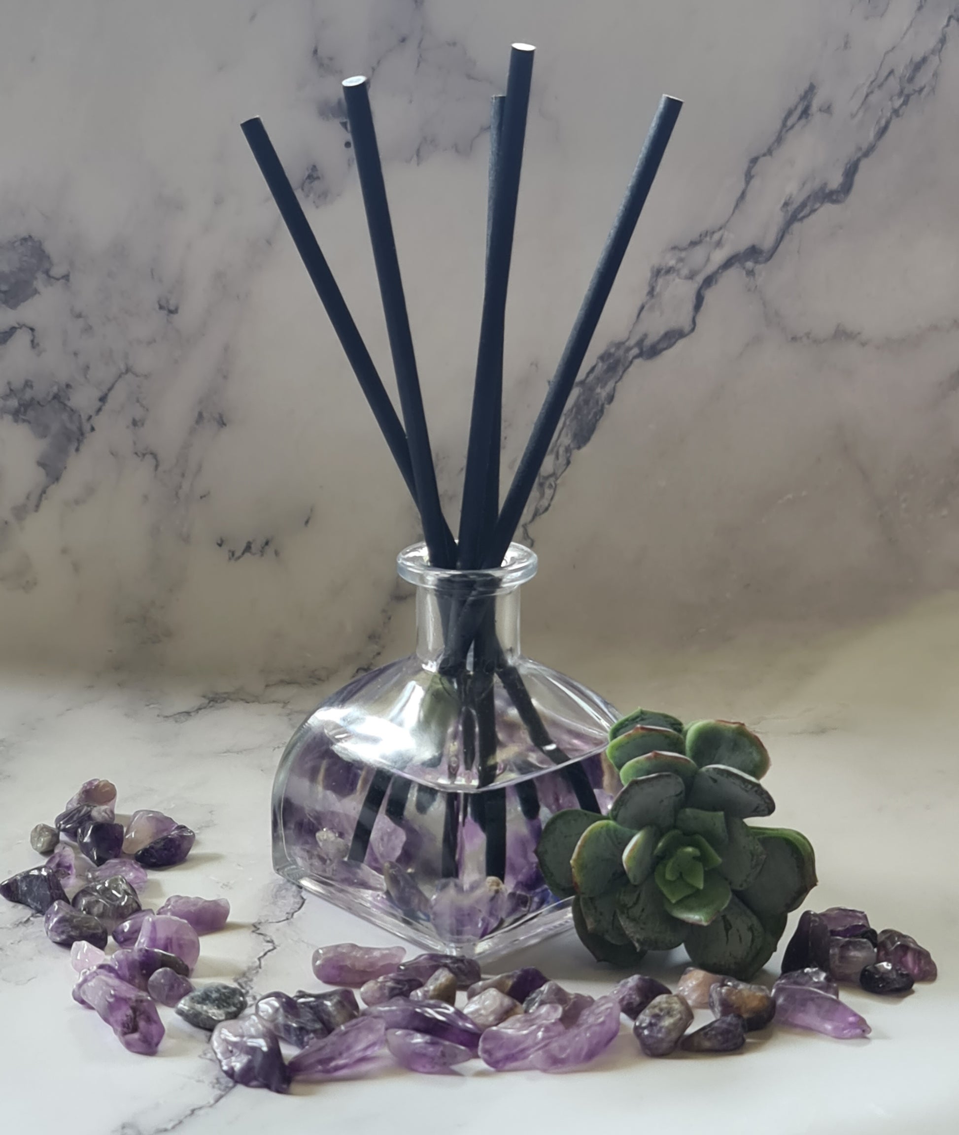 amethyst crystal infused reed diffuser