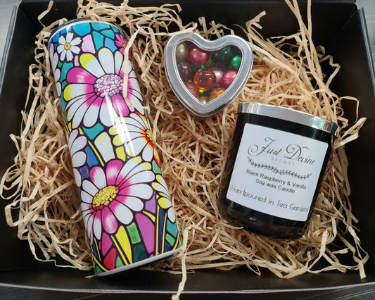 STAINED GLASS FLOWER TUMBLER GIFTPACK