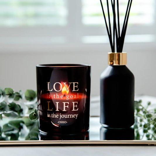 OXFORD WHITE/ROSE GOLD "LOVE LIFE" CANDLE LARGE
