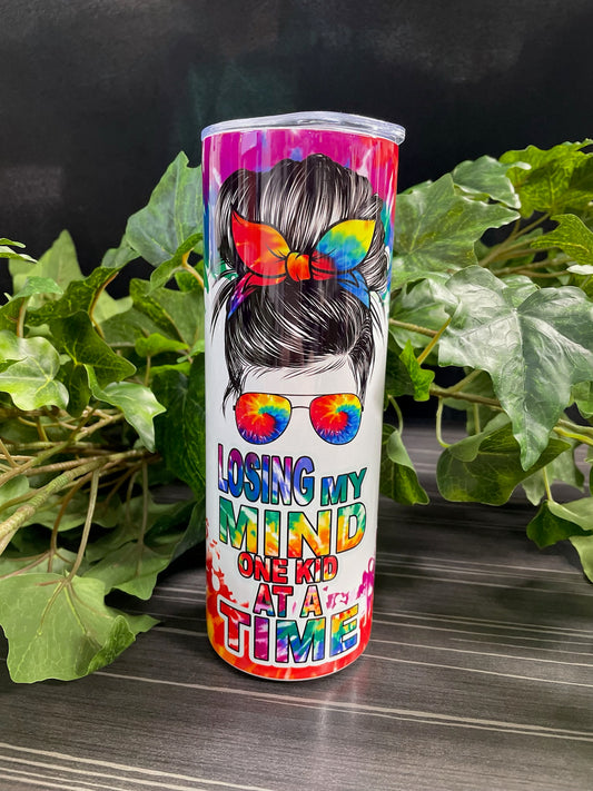 LOSING MY MIND ONE KID AT A TIME DOUBLE WALLED TUMBLER/DRINK BOTTLE