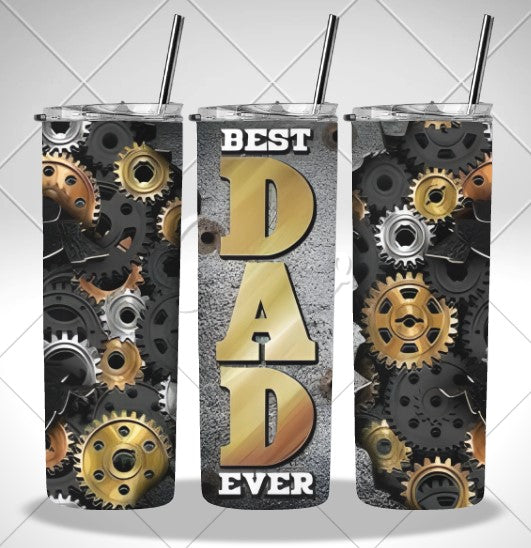 BEST DAD COGS DOUBLE WALLED TUMBLER/DRINK BOTTLE