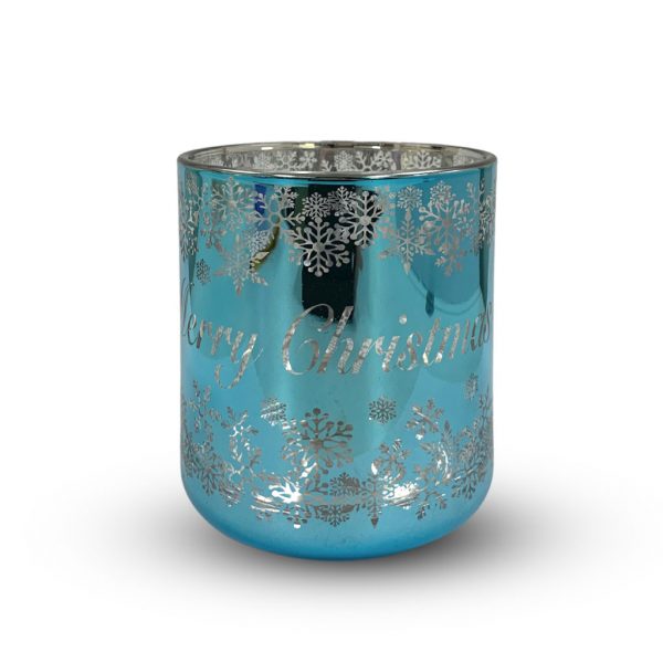 CHRISTMAS VOGUE CANDLE BLUE/SILVER