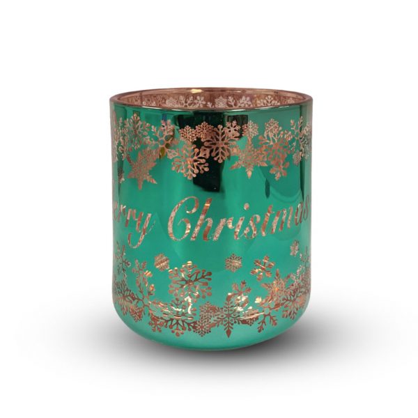 CHRISTMAS VOGUE CANDLE GREEN/ROSE GOLD
