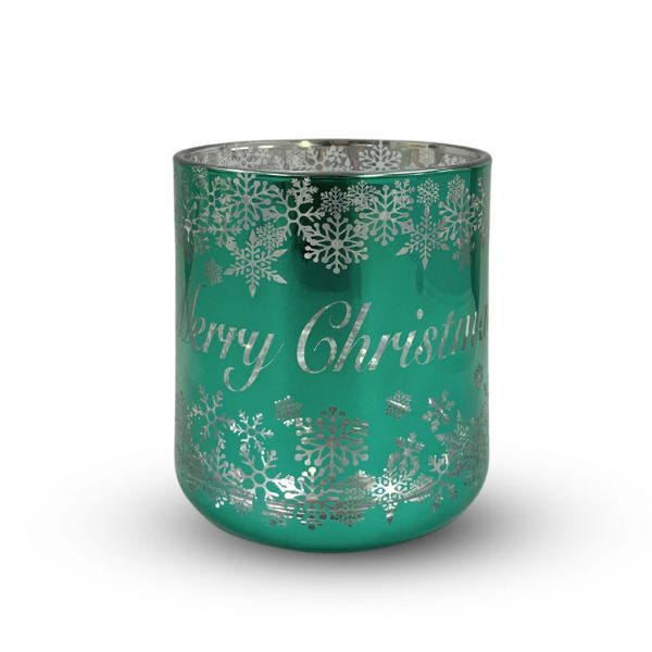 CHRISTMAS VOGUE CANDLE GREEN/SILVER