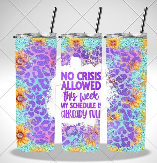 NO CRISIS ALLOWED DOUBLE WALLED TUMBLER/DRINK BOTTLE